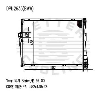 Auto Radiator For BMW 323i Series/E 46 00
