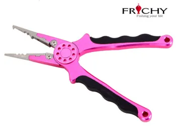 Aluminum Fly Fishing Pliers With Rubber Inserts Handle / Replaceable Jaws