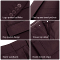 WYWK 2 Piece Men's Suit Wedding Party-Dark Red-XS