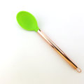 Heat Resistant Rose Gold Handle Silicone Solid Spoon