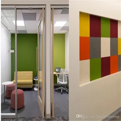 Polyester acoustic panel for sound insulation wall