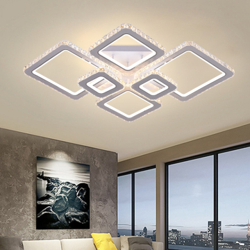 HIVIES New Design Dimmer Remote Control Crystal Lamp - 220W LED Ceiling Light for Bedroom