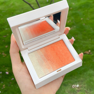 Professional Two-Color Gradient Blush and Highlight with Square Container
