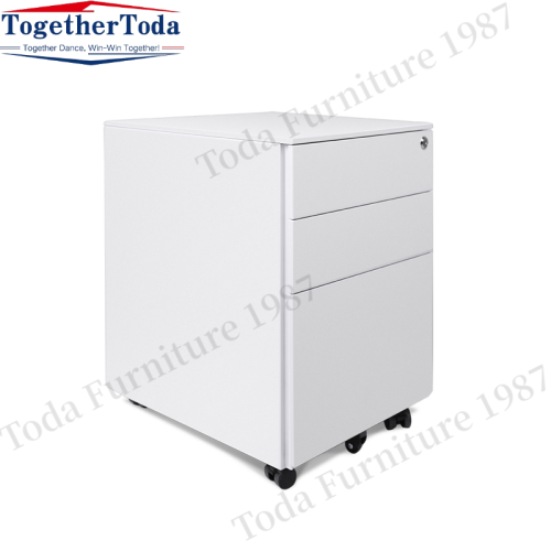 Three drawer roller movable steel metal file cabinet