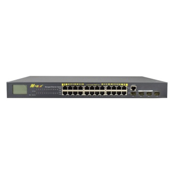 24 Ports Ethernet PoE Switch with LCD Screen