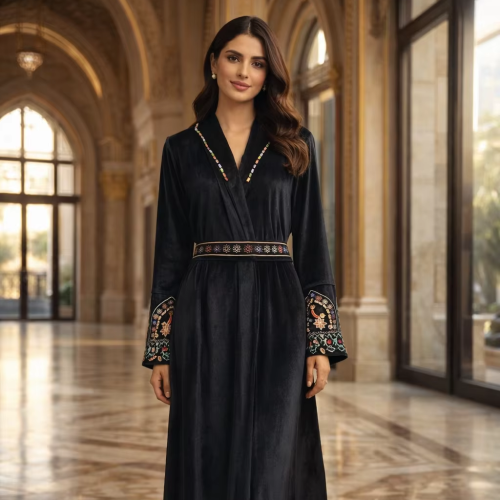 کمربند منجوق دوزی مخمل دوزی باز Abaya Elegant