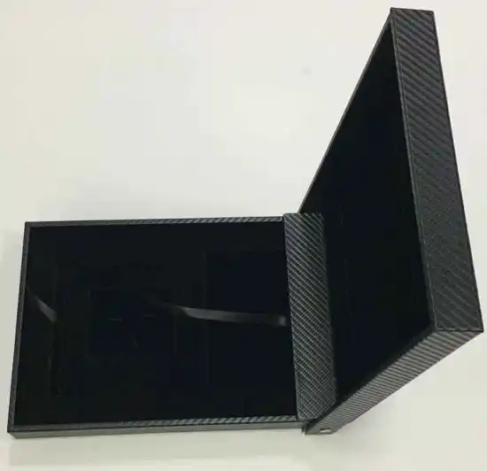 Black Carbon Fiber Leather Case Box For Gift