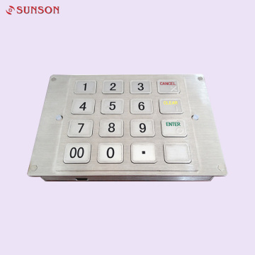 IP65 Bank ATM Kiosk Metal PinPad พร้อมเค้าโครงภาษาอังกฤษ / สเปน / อาหรับ