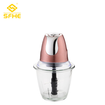 Vegetable Electric Button Food Chopper With Glass Bowl