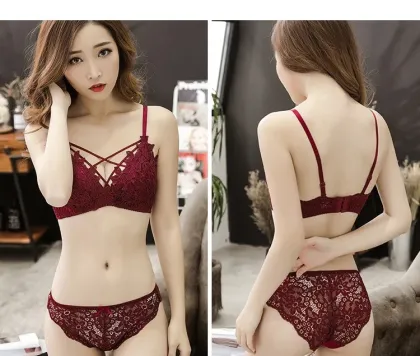 French Lace Embroidery Bra and Panty Set