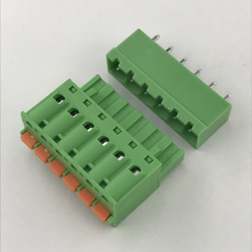 pluggable terminal block with push in botton contact