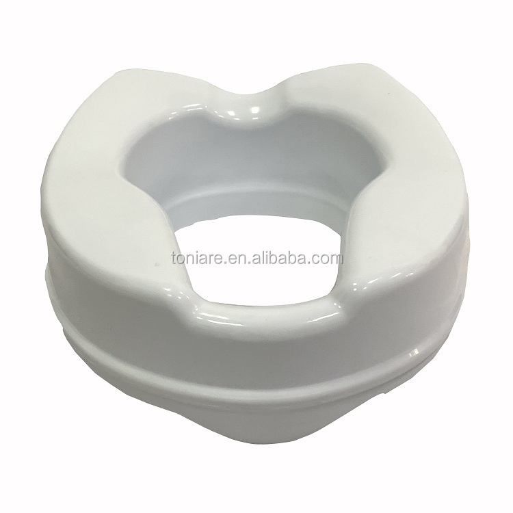 White Portable 4 Inch Raised Toilet Seat with Lid Fits Most Standard Toilets TCA04A