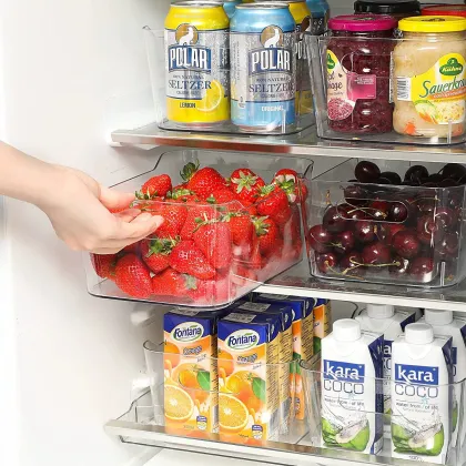 Versatile Clear Storage Boxes: Efficient Fridge, Pantry, and Home Organization Solutions
