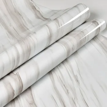 Marble Pattern PVC Waterproof 3D Wallpaper for Kitchen