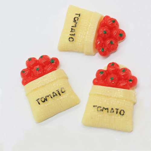 Flache Rückseite Süße Tomaten Früchte Dekor Perlen 100pcs Handmade Craft DIY Artikel Kühlschrank Ornamente Perlen Charms Juweliergeschäft