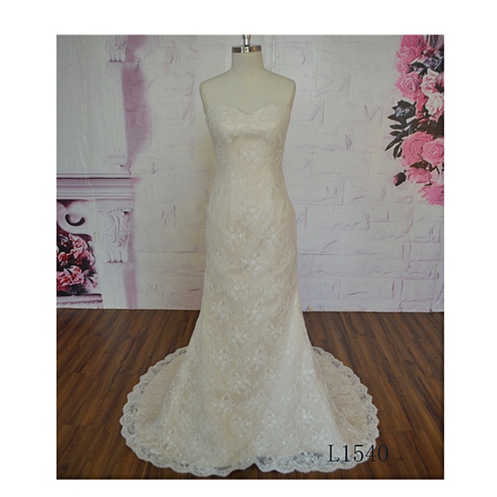 Beach two type 3D lace illusion style beach backless no sleeve wedding dress