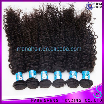 New arrival kinkly curly no shedding natural color hair brazilian ocean wave virgin hair