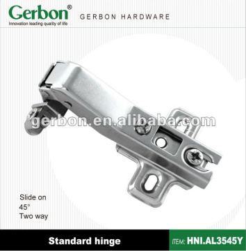 Slide-on wardrobe door hinges