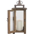 Decorative Rustic Wooden Hurricane Candle Lantern