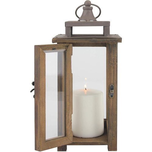 Lantern Decorative Rustic Wooden Hurricane Candle Lantern Supplier