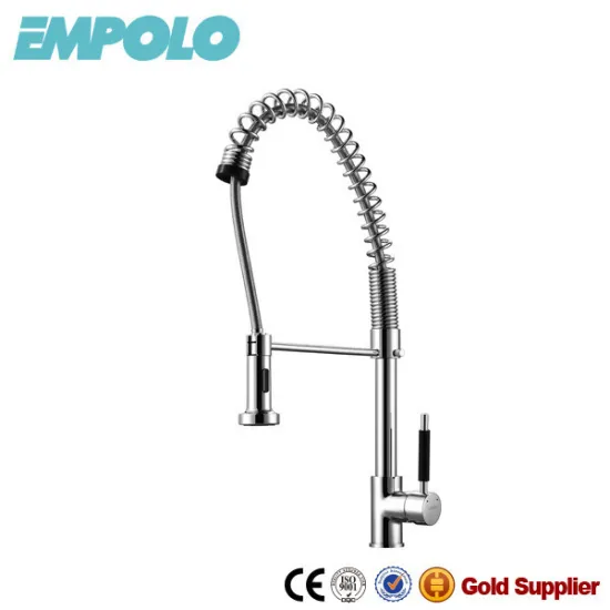 Single Lever Brass Kitchen Faucet,Spring Loaded Kitchen Sink Mixer Tap Faucets KM4031
