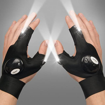 Elastic Hands-Free LED Flashlight Gloves for Repair and Outdoor Activities in Dark Conditions