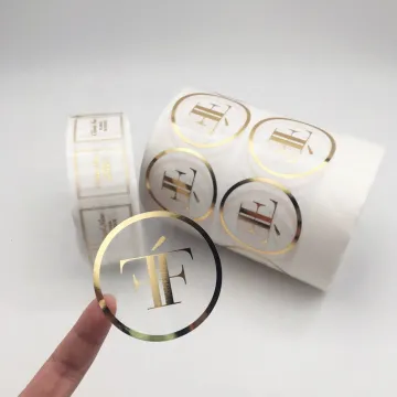 Luxury Self Adhesive Customized Clear Gold Foil Stickers