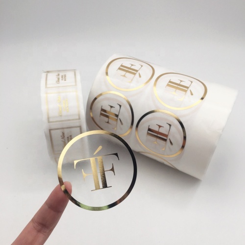 豪华的自粘性定制透明金箔贴纸