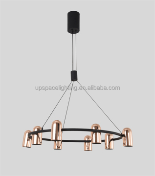 Nordic Style Adjustable Aluminum Iron Chandelier with Warm White Light for Home Office