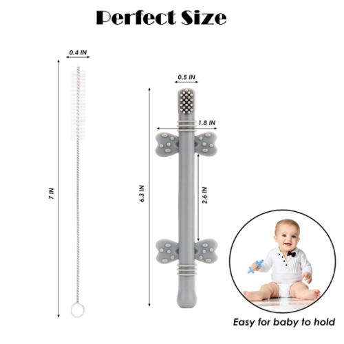 Hollow Teething Tubes with Safety Shield Silicone Teether