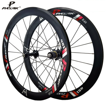 PASAK 20", "22", "24 Holes", "40mm Rims", and "Disc Brake" are all keywords that highlight different aspects of the product being described, which is a bicycle wheelset. 

1. **PASAK** - This is the brand name.
2. **20" and 22"** - These denote the diamet