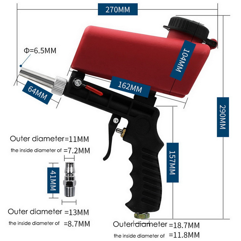 Hot 1pc Sand Gravity Sandblasting 90psi Sand Blasting Set Portable Rust Protection tool New