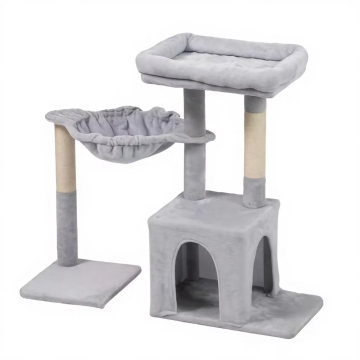 Torre de escalada para gatos y gatitos, rascador interior duradero y ecológico de Sisal, actividad de varios niveles, condominio, nido suave, muebles compactos para mascotas