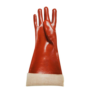 Brown Pvc Coatd Glove. Glattes Finish. 45cm