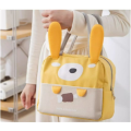 Sac thermique de dessin animé jaune avec des oreilles de lapin mignonnes