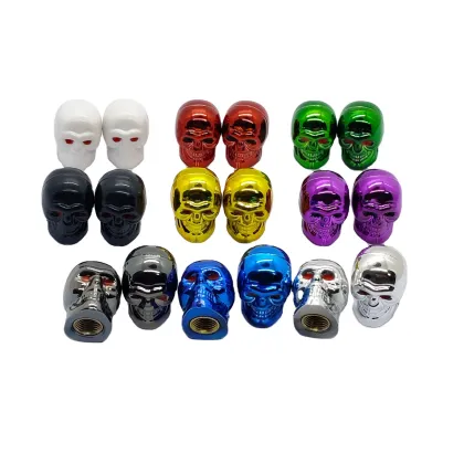 JDMotorsport88 Car JDM Racing Motorcycle ABS Skull Wheel Tire Air Valve Caps (4pcs)