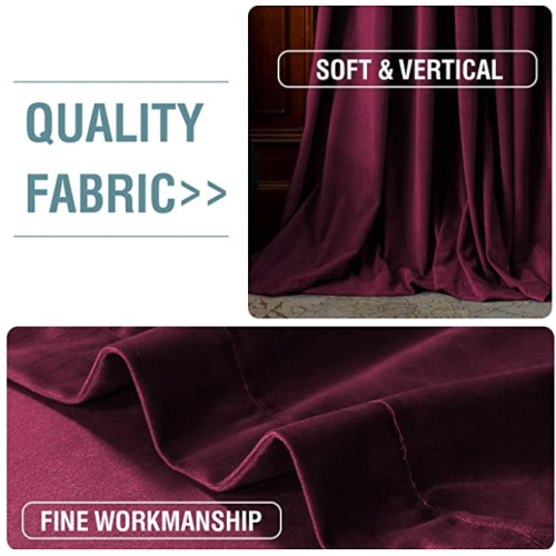 Red Velvet 84 Inches Curtain Drapes