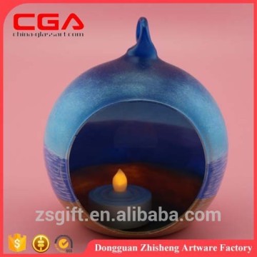 Hand-painted glass hanging christmas ornaments glass candle holder christmas hanging decoration