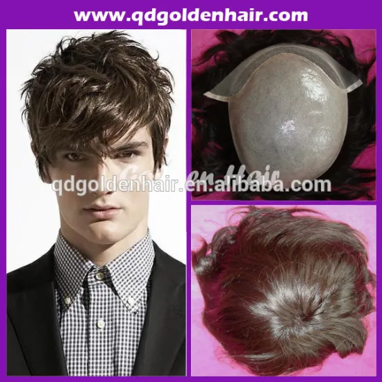 Golden Hair 100% Hunam Hair High Quality Toupee Hair Piece