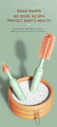 Electric Silicone Bottle Cleaning Brush Set