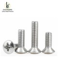 Шрубы з патаемнай галоўкай з нержавеючай сталі з папярочнай паглыбленнем
