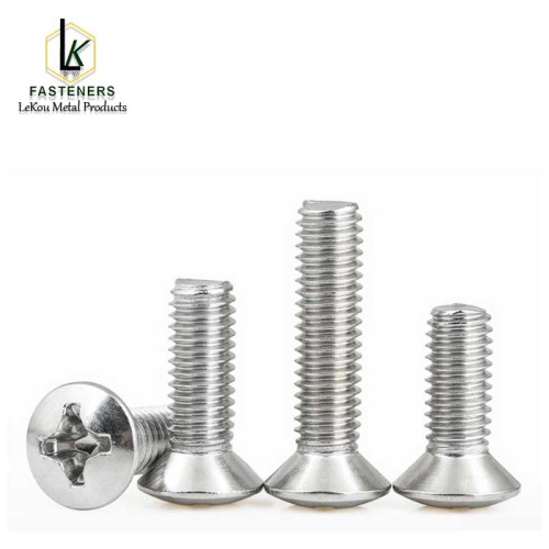 Шрубы з патаемнай галоўкай з нержавеючай сталі з папярочнай паглыбленнем