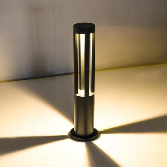 12V Modern Square Waterproof Aluminum Outdoor Garden LED Bollard Light