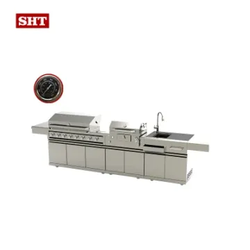 Commercial Modern Kitchen Cabinet Custom BBQ Gas Grill with Faucet
