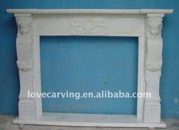 natural white marble fireplace