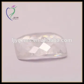 Checker Cut Rectangle Cabochon Rough Gemstones CZ Stone