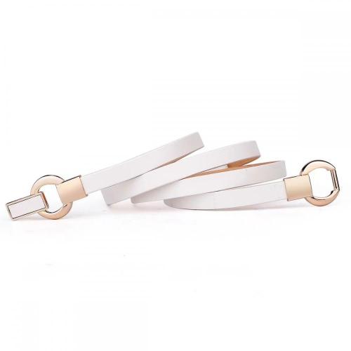 Thin white fashion belt for women