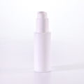 Round Bottom Shaped White Lotion Bottle Flat Shoulder Cylinder Shape Lotion Bottle Manufactory