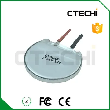 Round type Li-polymer battery 353027 3.7V 210mAh rechargeable lithium battery