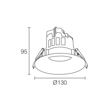 LEDER Aluminnum Warm White 15W LED Downlight